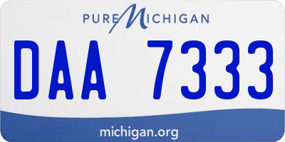 MI license plate DAA7333