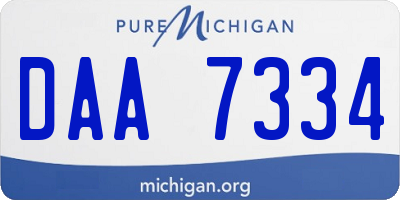 MI license plate DAA7334