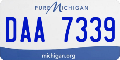 MI license plate DAA7339