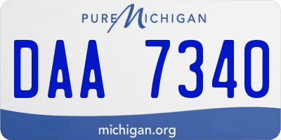 MI license plate DAA7340