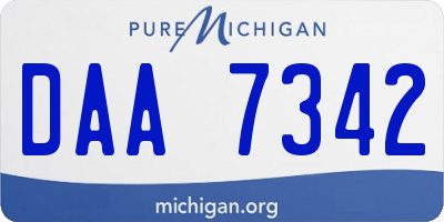 MI license plate DAA7342