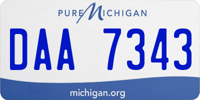 MI license plate DAA7343