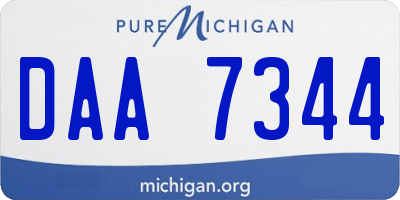 MI license plate DAA7344