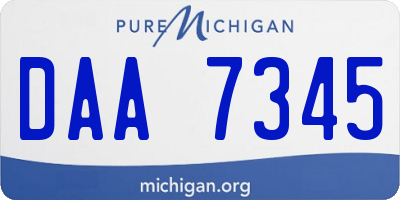 MI license plate DAA7345