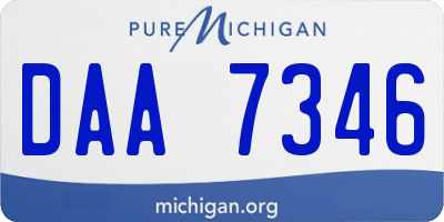 MI license plate DAA7346