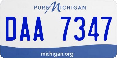 MI license plate DAA7347