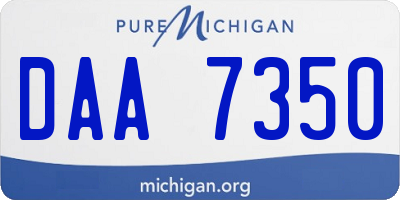 MI license plate DAA7350