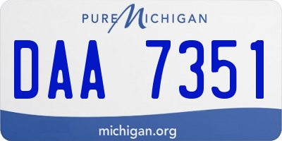 MI license plate DAA7351