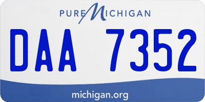 MI license plate DAA7352