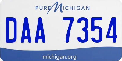 MI license plate DAA7354