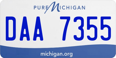 MI license plate DAA7355