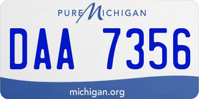 MI license plate DAA7356