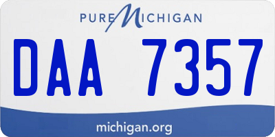 MI license plate DAA7357