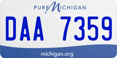 MI license plate DAA7359