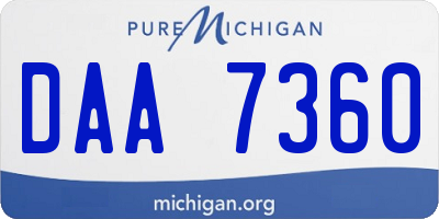 MI license plate DAA7360