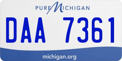 MI license plate DAA7361