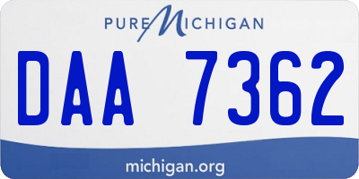 MI license plate DAA7362