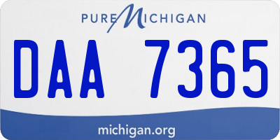 MI license plate DAA7365