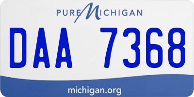 MI license plate DAA7368