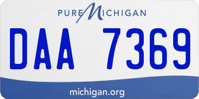 MI license plate DAA7369