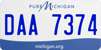 MI license plate DAA7374