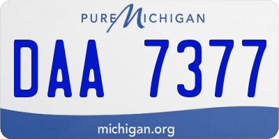 MI license plate DAA7377