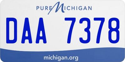 MI license plate DAA7378