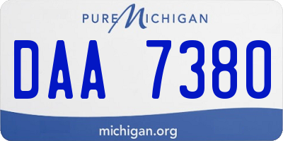 MI license plate DAA7380