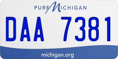 MI license plate DAA7381