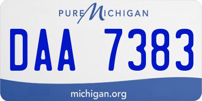 MI license plate DAA7383