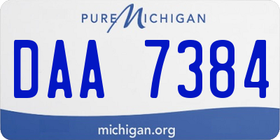 MI license plate DAA7384