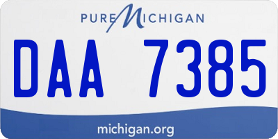 MI license plate DAA7385