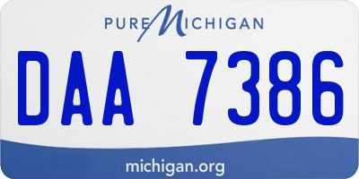 MI license plate DAA7386