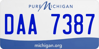MI license plate DAA7387