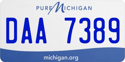 MI license plate DAA7389