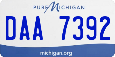 MI license plate DAA7392