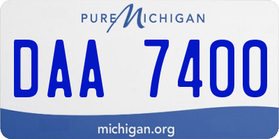 MI license plate DAA7400