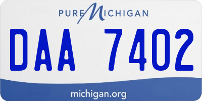 MI license plate DAA7402