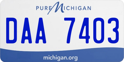 MI license plate DAA7403