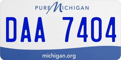 MI license plate DAA7404