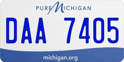 MI license plate DAA7405