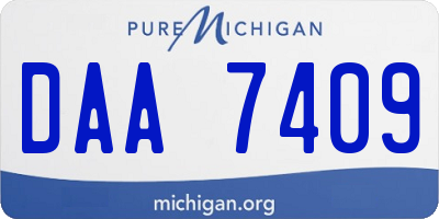 MI license plate DAA7409