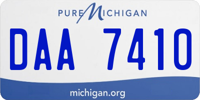 MI license plate DAA7410