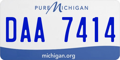 MI license plate DAA7414