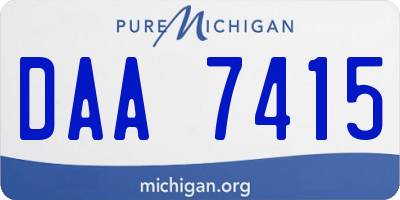 MI license plate DAA7415