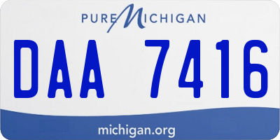 MI license plate DAA7416