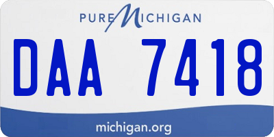 MI license plate DAA7418