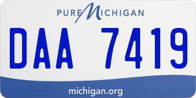 MI license plate DAA7419