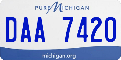 MI license plate DAA7420