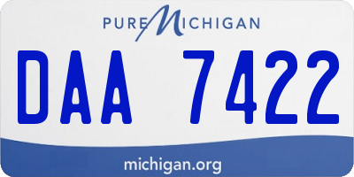 MI license plate DAA7422